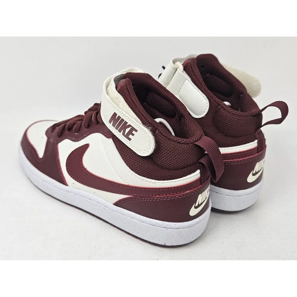 Nike Court Borough Mid 2 Boy's Sneakers Pearl White/Team Red Size 4.5 Y NEW!